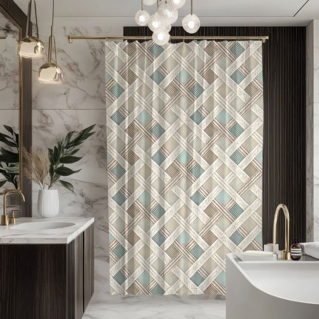 Para Box Cortina Geométrica Macia Estilo Minimalista Banhei (Soft Geometric Curtain Minimalist Bathroom Style)