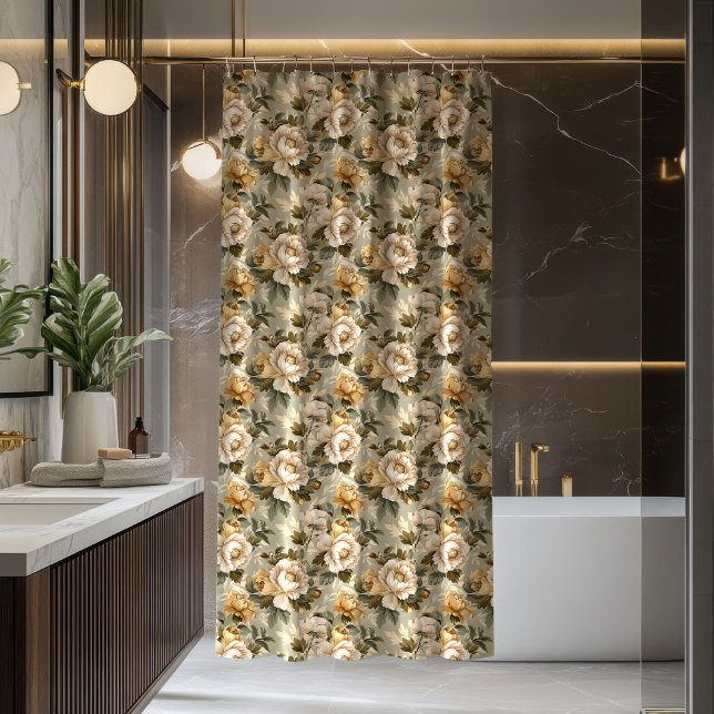 Para Box Cortina Luxuosa Verde Dourada Moderna Acento Botân (Modern Green Gold Curtain Lux Botanical Accent)