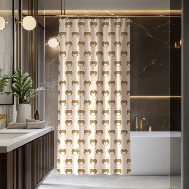 Para Box Cortina Marrom Verde Retro Bloom Aconchegante Acce (Retro Bloom Curtain Brown Green Cozy Accent)