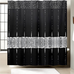 Para Box Estilo de Cortina de Chá Clássico Preto e Branco 1