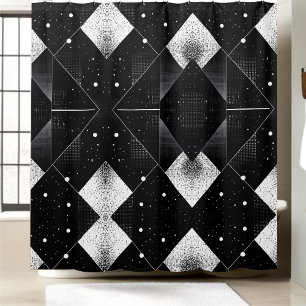 Para Box Estilo de Cortina Geométrico Preto e Branco do Chá