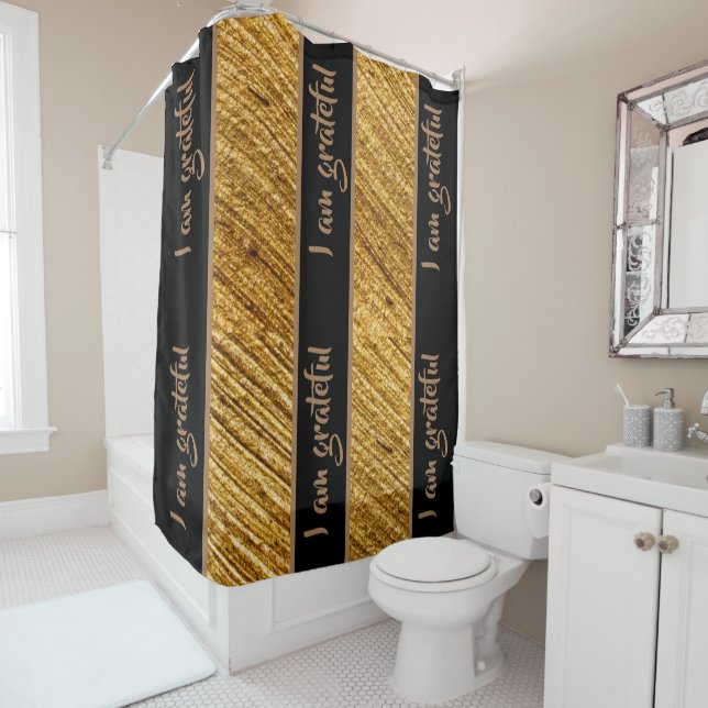 Para Box Eu Sou Cortina de Banho Grata Design Dourado Marro (In Situ)