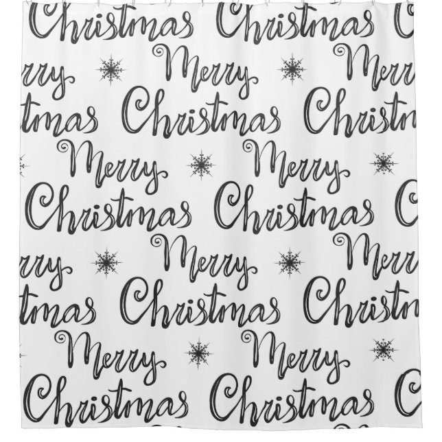 Para Box Feliz Natal Cortina de Banheiro (Frente)