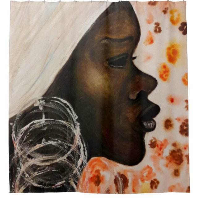 Para Box Linda cortina Chá de mulher africana (Frente)