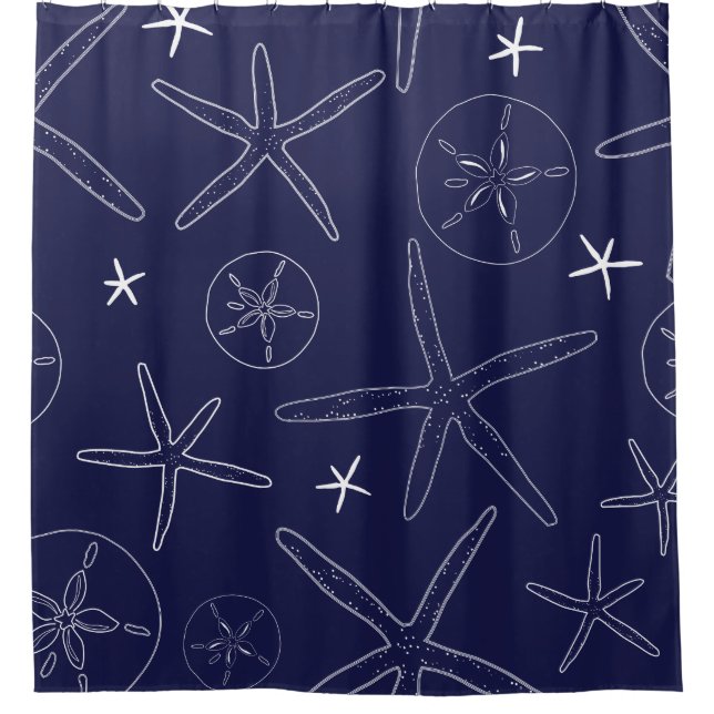 Para Box Marinho Blue Starfish & Sand Dolor Chá Cortina (Frente)
