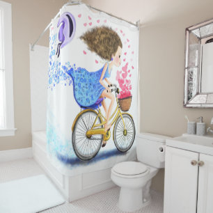 Para Box Menina Em Um Chá De Bike Cortina Amor Romântico