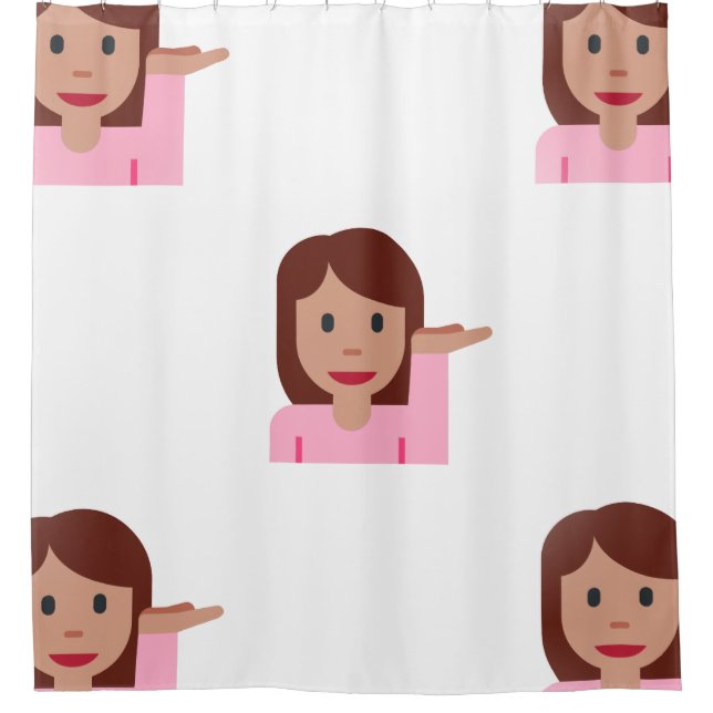 Para Box mulher emoji chá cortina de banheiro (Frente)