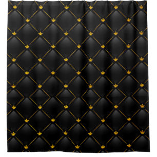 Para Box Preto e design Dourado na cortina de chá