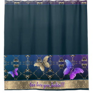 Para Box Rosa de ornamentado e borboleta  Azul Cortina de C