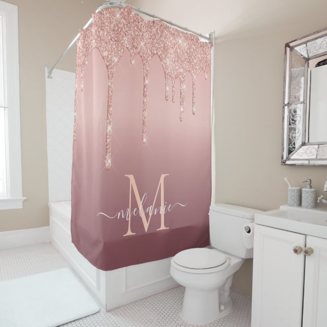 Para Box Rosa Dourada Cortina de Chá Glitter com Nome Perso (In Situ)