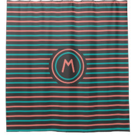 Para Box Stripes Cortina de chá monograma personalizada pad