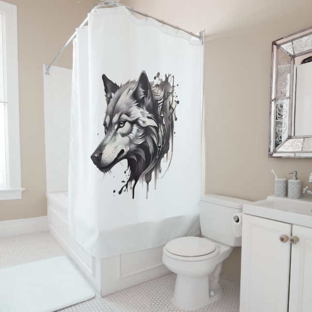 Para Box Título: Cortina de Chá de Animais Selvagens Monocr (In Situ)