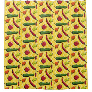 Para Box Uma Cortina de Banho de um Mundo de Pimentas Chili