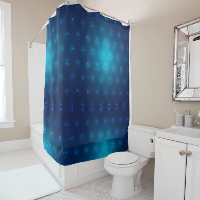 Para Box Uma cortina de chuveiro com gradiente azul e azul- (In Situ)