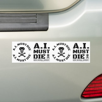 Para Carro Adesivo A.I. Must Die™ Logo (Fonte Militar)