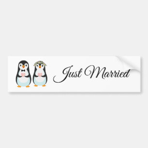 Para Carro Adesivo com Recem casados de pinguim fino