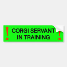 Adesivo de aviso servo Corgi