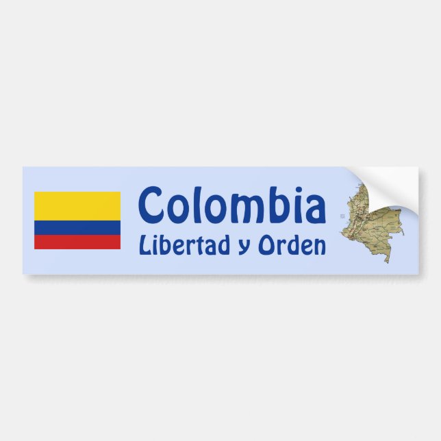 Para Carro Adesivo de Bumper com Bandeira e Mapa da Colômbia (Frente)
