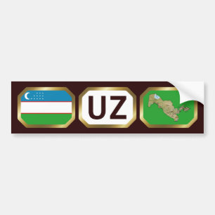 Para Carro Adesivo de código de mapa de sinalizador do Uzbeq