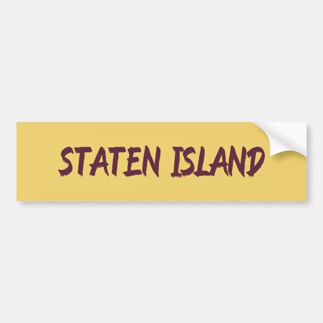 Para Carro Adesivo de Design de Base de Texto de Staten Islan (Frente)