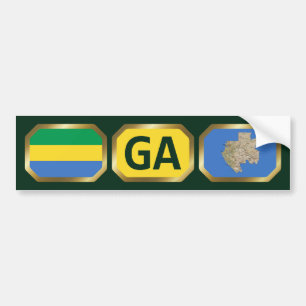 Para Carro Adesivo do código do mapa de sinalizador Gabão