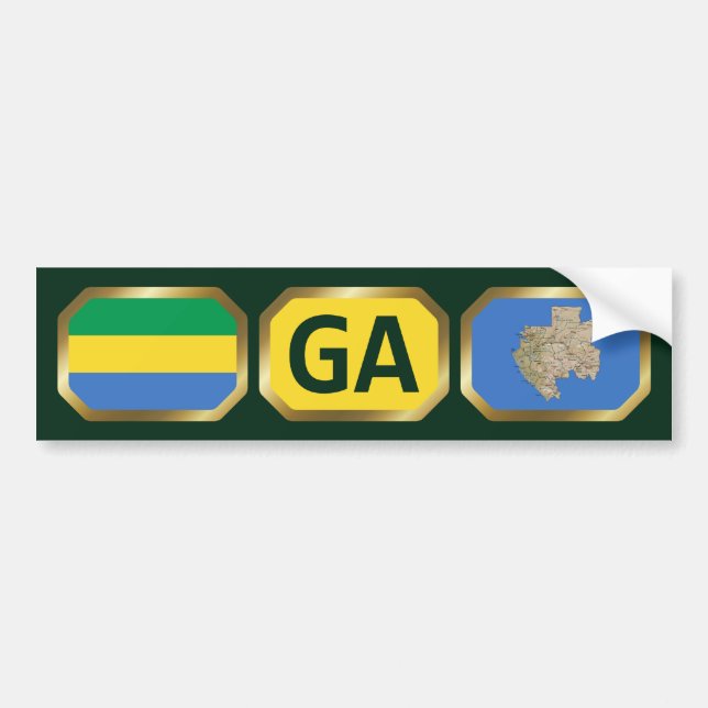 Para Carro Adesivo do Código do Mapa do Sinalizador Gabão (Frente)