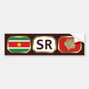 Para Carro Adesivo do código do mapa do sinalizador Suriname