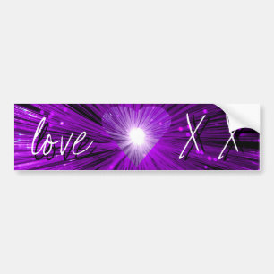Para Carro Adesivo do para-choques do Coração Roxo 'amor e
