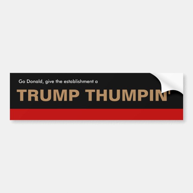 Para Carro Adesivo do para-choques "Trump Thumpin'" de Donald (Frente)