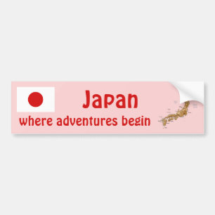 Para Carro Adesivo Japonês com Bandeira e Mapa