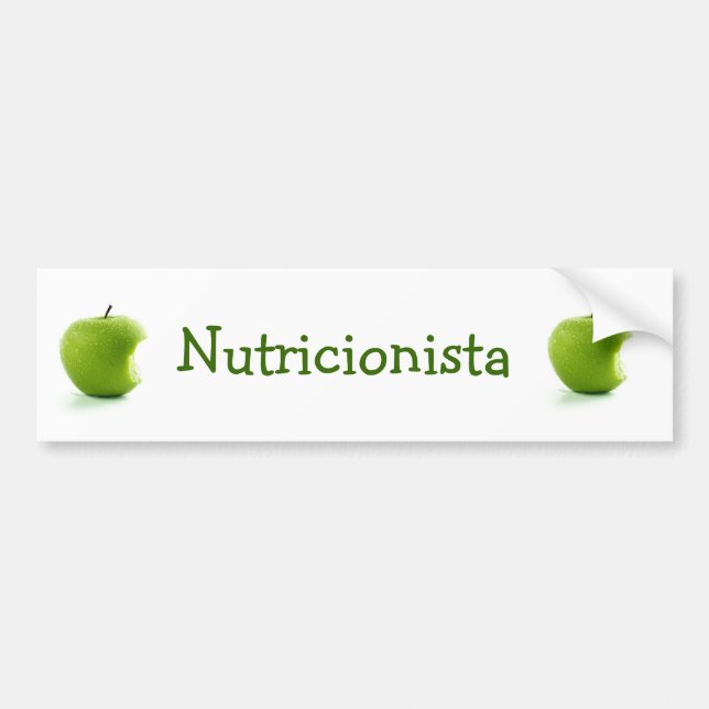 Para Carro Adesivo Maçã Verde Nutricionista (Frente)