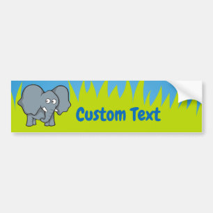 Para Carro adesivo para-choques de cartoon de cinza elefante