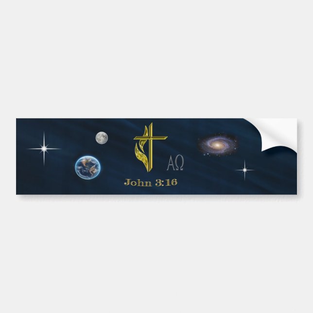 Para Carro Adesivo para-choques John 3:16 (Frente)