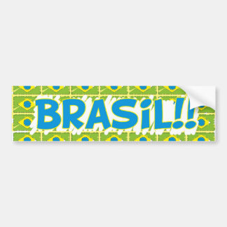 Para Carro Adesivo retangular "Brasil na copa"