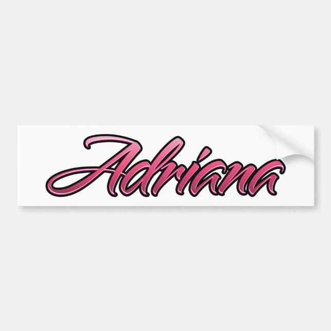 Para Carro Adriana rótulo adesivo rosa desbotado (Frente)