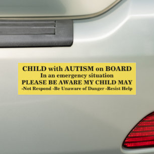 Para Carro Autismo adesivo para-choques de segurança