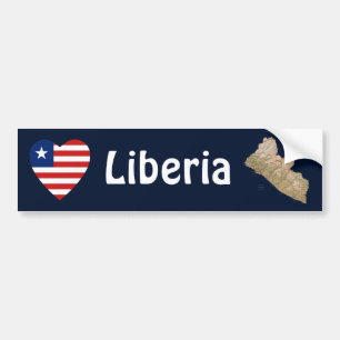 Para Carro Coração de Sinalizador da Libéria + Adesivo de