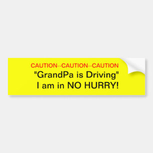Para Carro Cuidado com o adesivo do jumper do driver GrandPa
