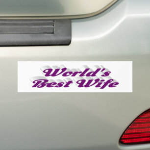 Para Carro Esposa com adesivo para-choques de texto roxo