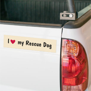 Para Carro Eu adoro o meu adesivo do cão de resgate
