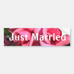 Para Carro Recem casados rosa rosa rosa-rosa com um adesivo p