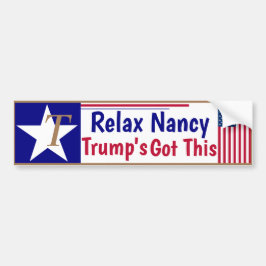 Para Carro Relaxe, Nancy Trump tem isso! Adesivo de para-choq