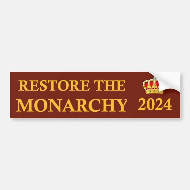 Para Carro Restaure o adesivo monárquico 2024 para-choques (Frente)