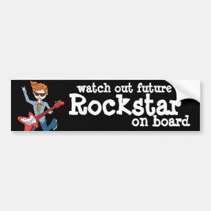 Para Carro Veja o futuro Rockstar no adesivo do para-choques