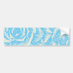 Para Carro Vintage rosa azul-ciano adesivo para-choques flora