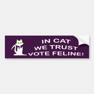 Para Carro Votar Gato com Adesivo de Bumper de Texto Branco