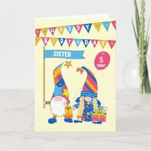 Para Cartões De Gnomos De Aniversário Da Idade Per