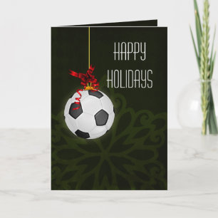 para cartões de Natal de um jogador de futebol