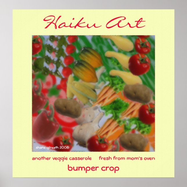Pára-choque Crop Haiku Art Impressão (Frente)
