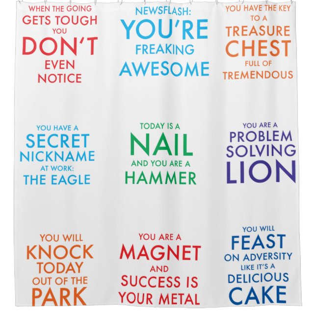 Para Chuveiro A cortina de chá do poder - slogan inspiradores (Frente)